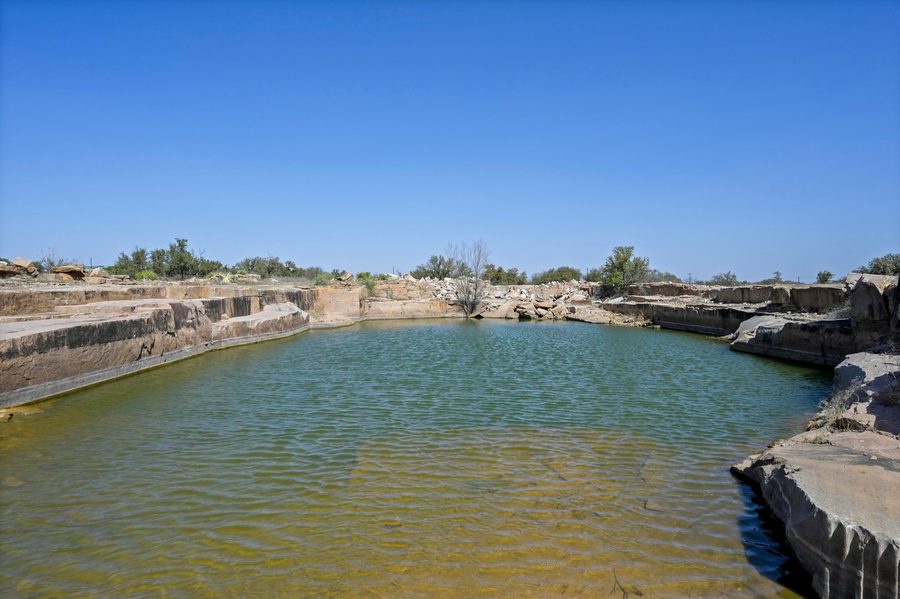 Historic quarry stone on property